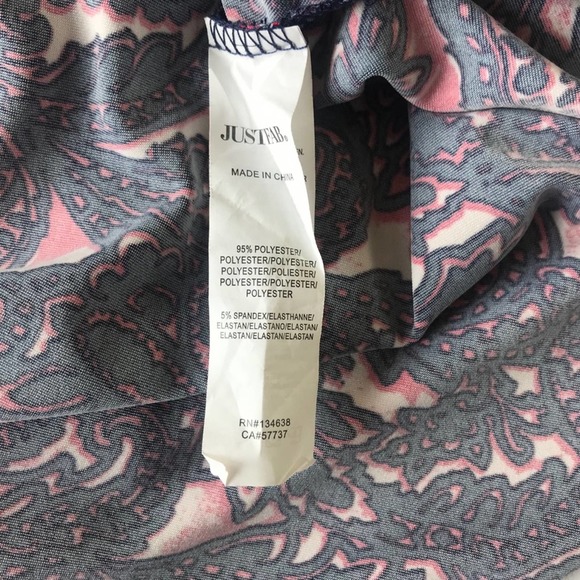 JustFab Blue & Pink Paisley Wrap Dress - Picture 7 of 7